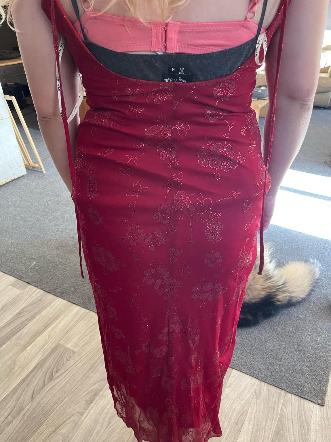 Size 2 Wedding Guest Sequined Red Cocktail Dress on Queenly