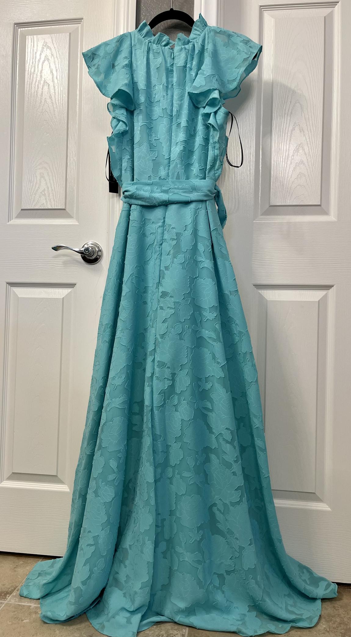 Tahari by Arthur s. Levine Size 6 Turquoise Green Floor Length Maxi on Queenly
