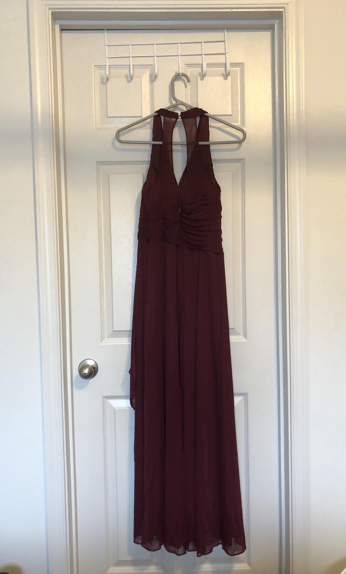 Size 2 Sequined Burgundy Purple A-line Dress on Queenly