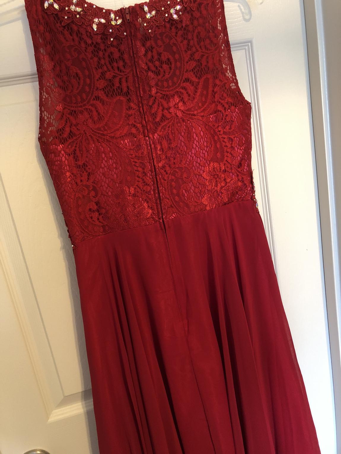 Size 2 Sequined Red A-line Dress on Queenly