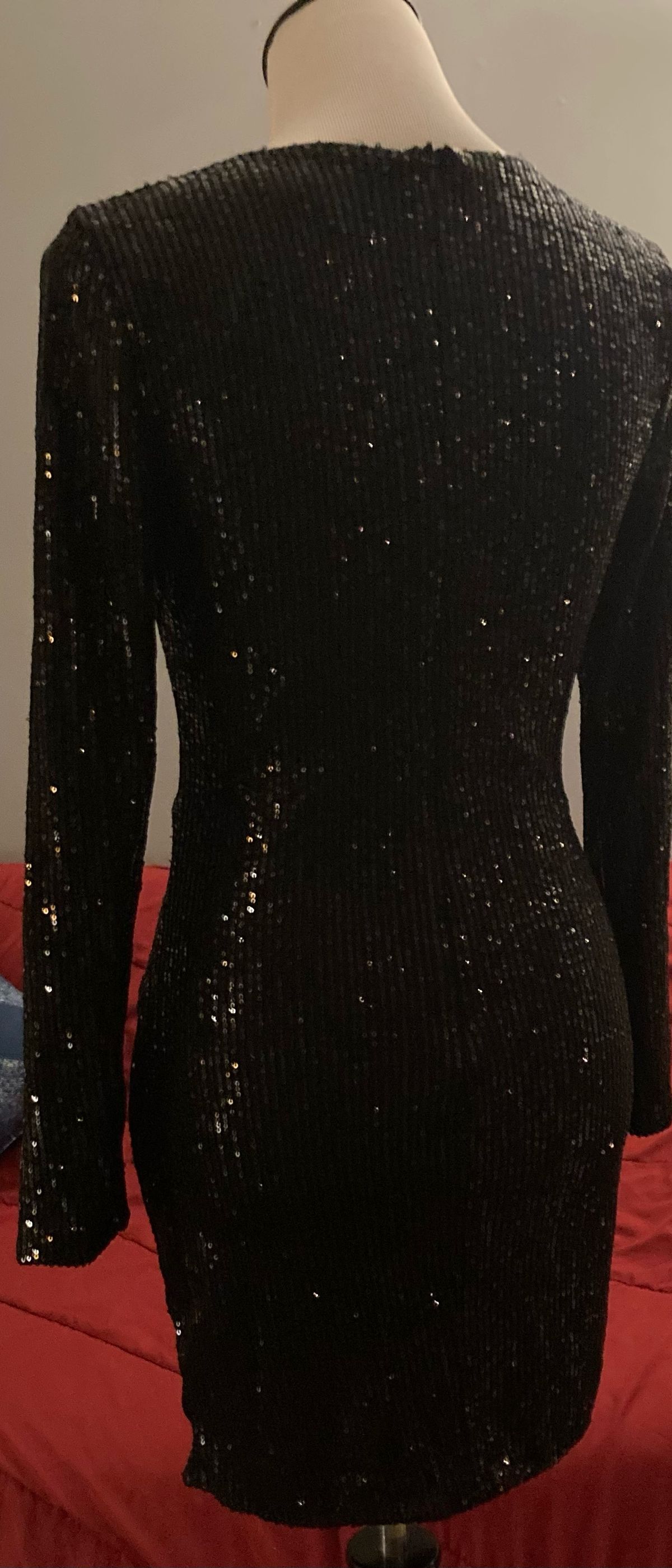 CBR Exclusive Selection Size 6 Sequined Black Cocktail Dress on Queenly