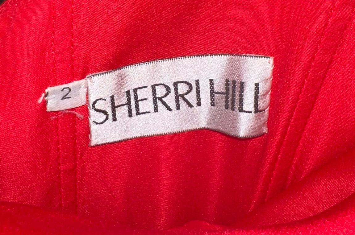 Sherri Hill Size 2 Bridesmaid Cap Sleeve Satin Red Cocktail Dress on Queenly