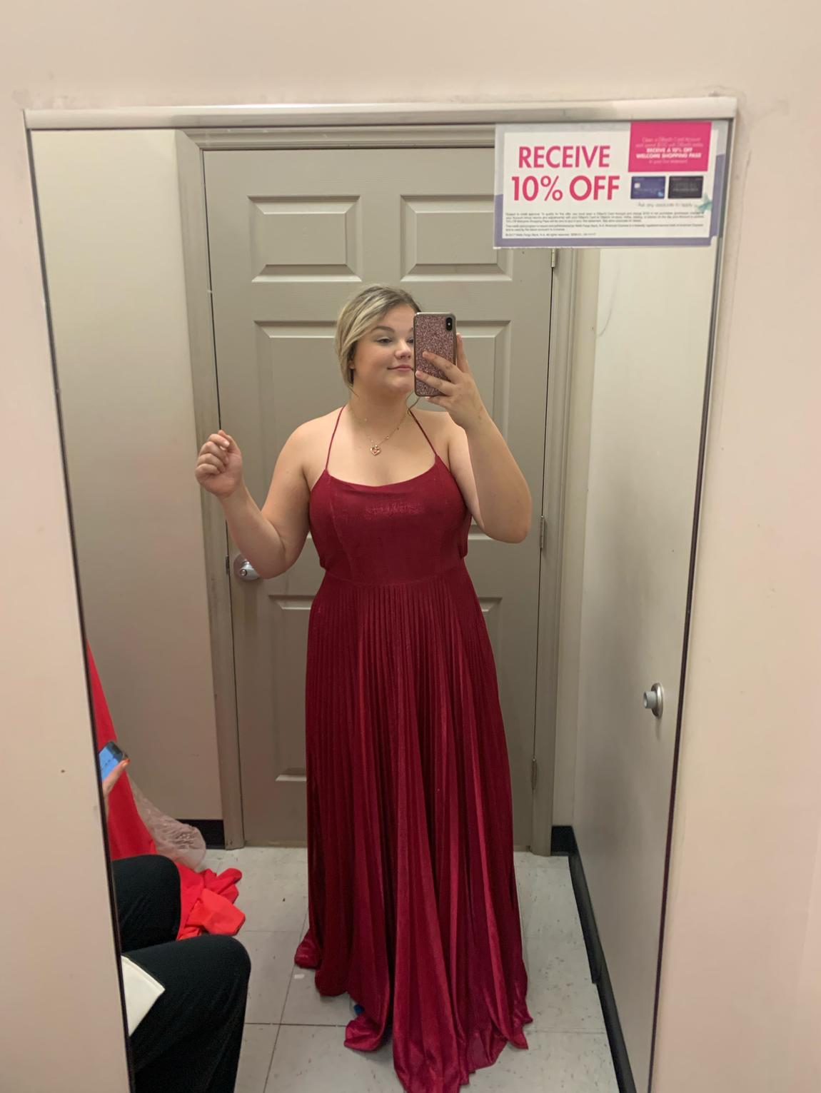 Size 14 Burgundy Red Floor Length Maxi on Queenly
