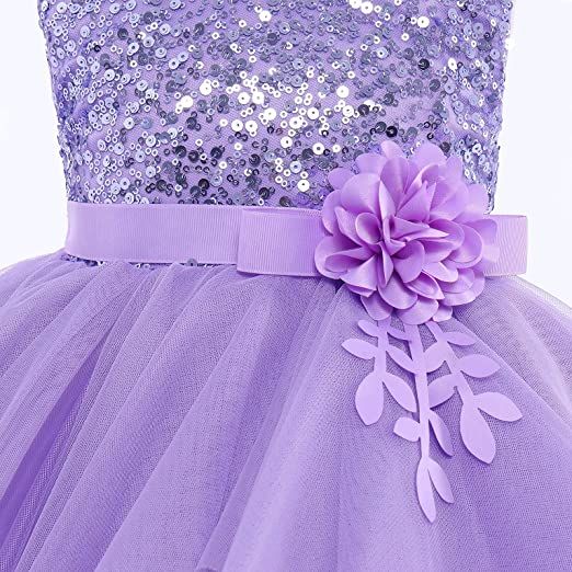Girls Size 3 Bridesmaid Lace Purple Ball Gown on Queenly