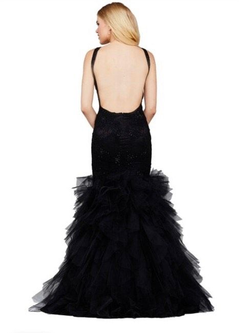 Jovani Size 6 Prom High Neck Black Mermaid Dress on Queenly