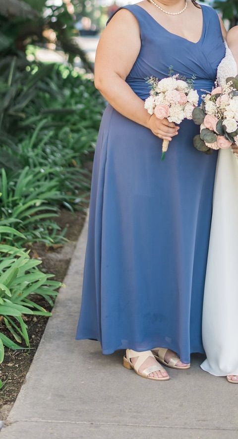 Plus Size 22 Bridesmaid Blue A-line Dress on Queenly