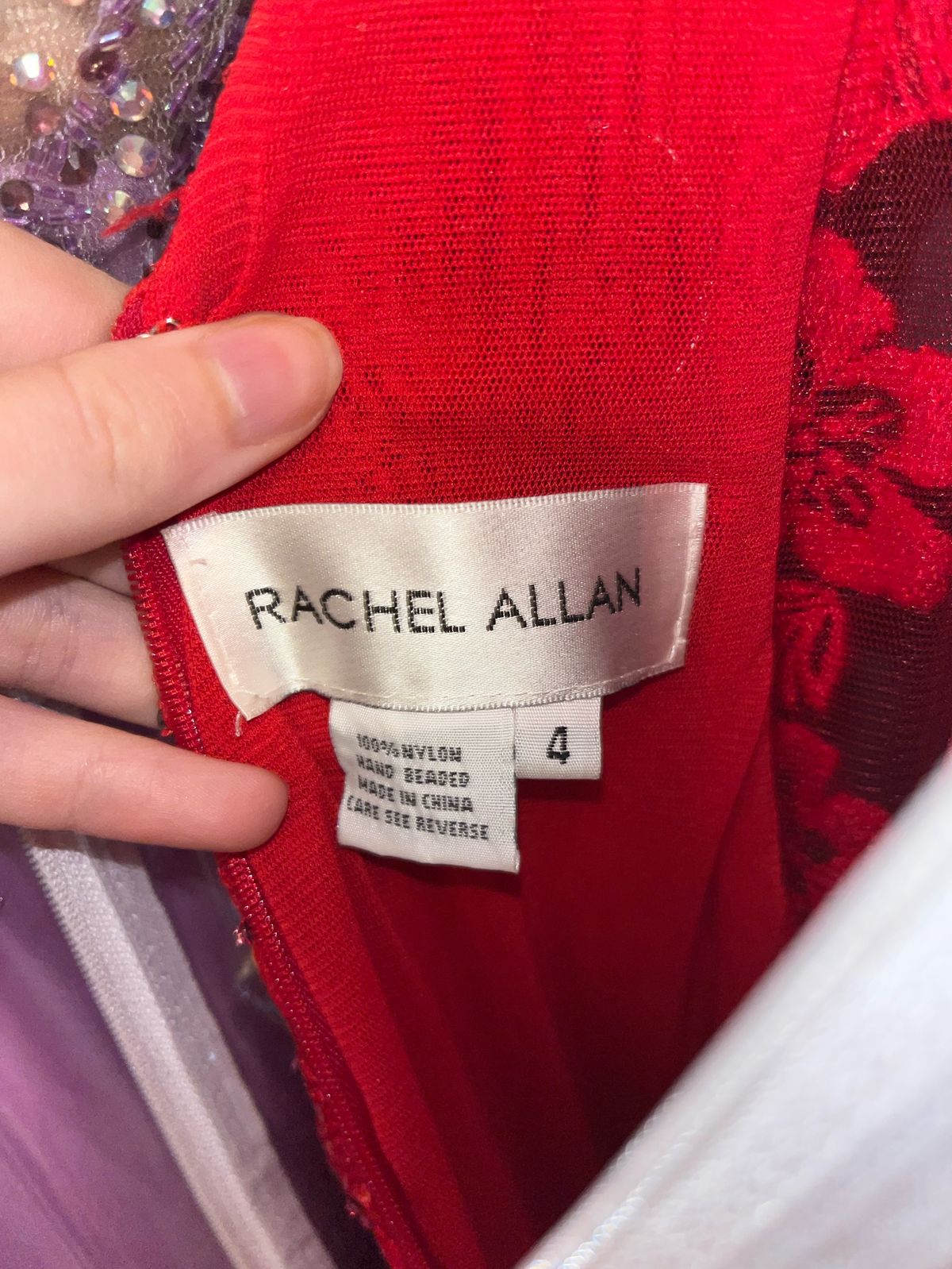 Rachel Allan Size 4 Prom Red Side Slit Dress on Queenly