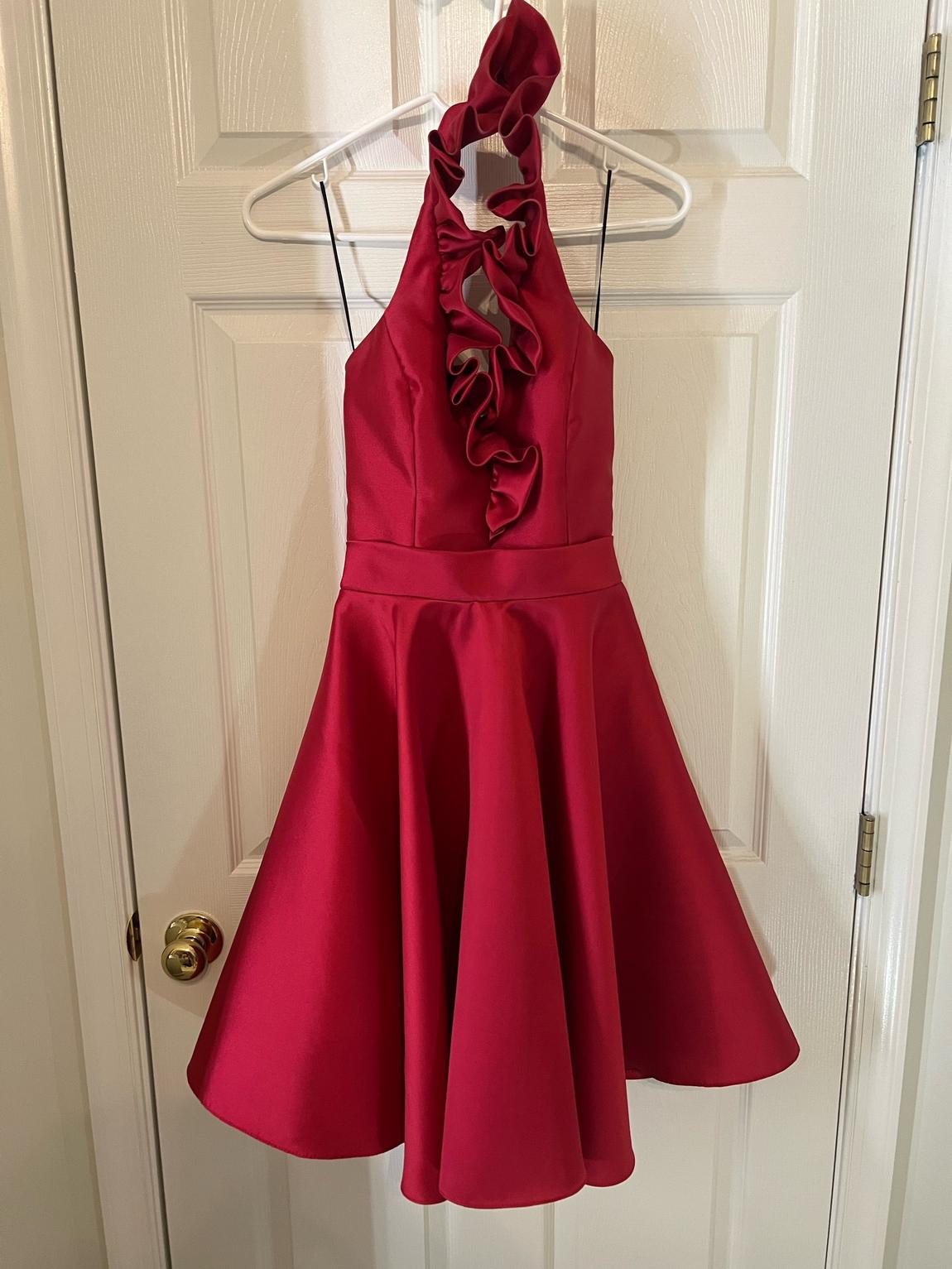 Fernando Wong Size 4 Prom Halter Red Cocktail Dress on Queenly