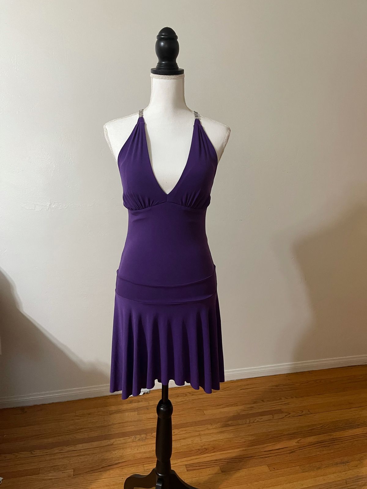 Size 6 Sequined Purple A-line Dress on Queenly