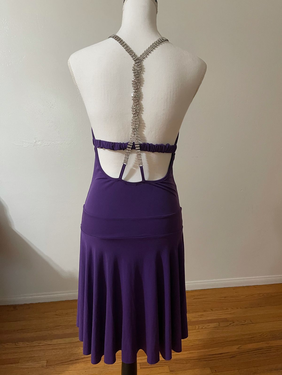 Size 6 Sequined Purple A-line Dress on Queenly