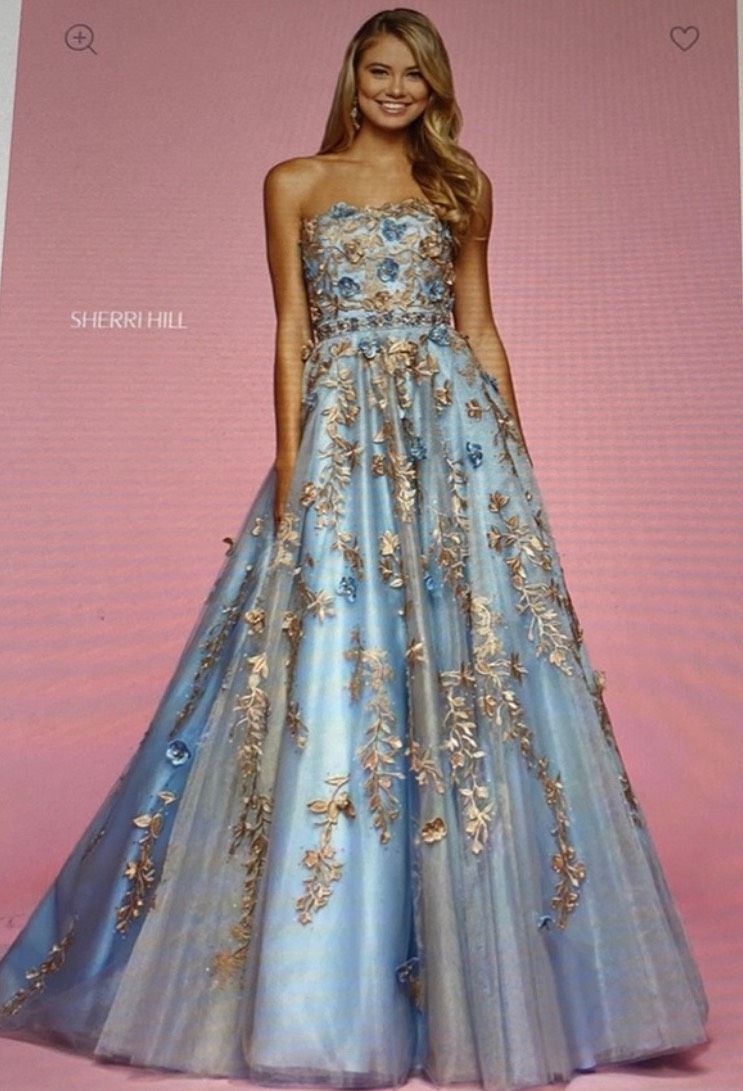 Sherri Hill Size 2 Blue Ball Gown on Queenly