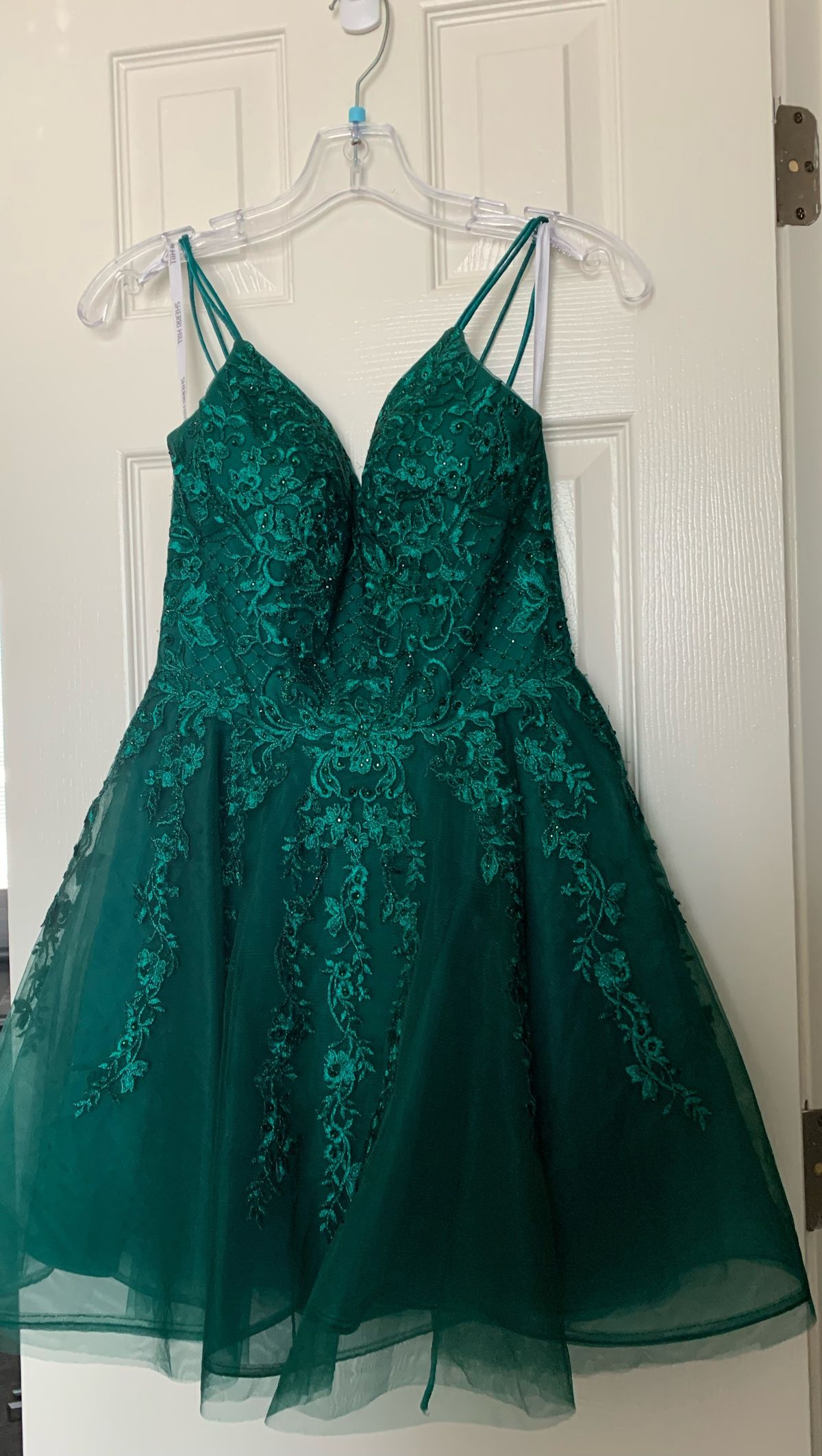 Sherri Hill Size 6 Green A-line Dress on Queenly