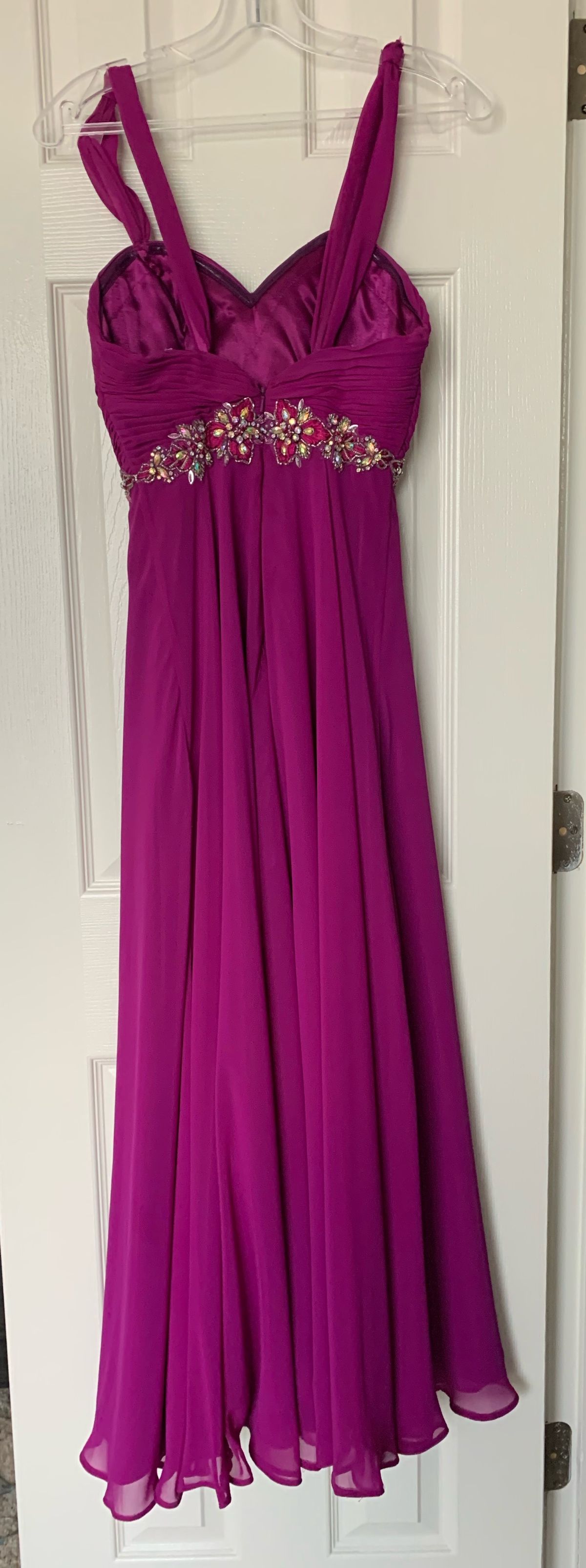 Size 2 Prom Satin Purple Floor Length Maxi on Queenly
