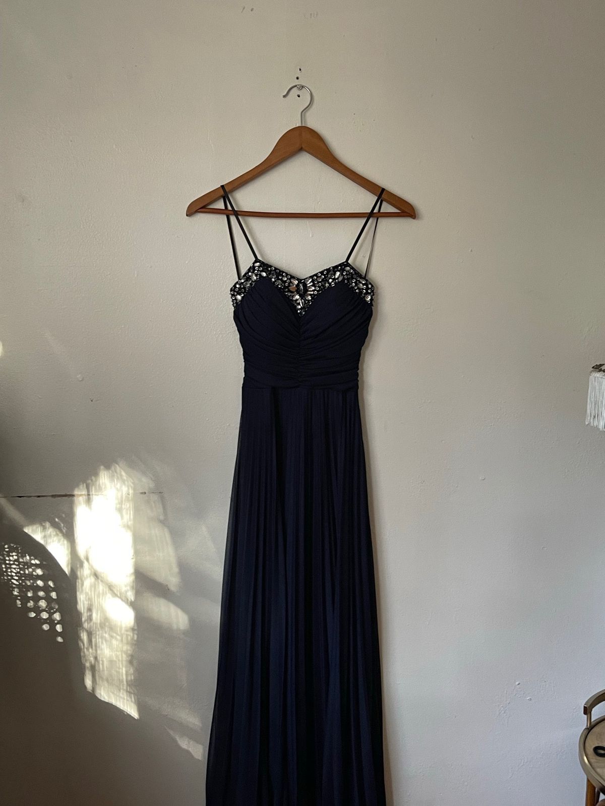 B. Darlin Size 2 Prom Navy Blue Floor Length Maxi on Queenly