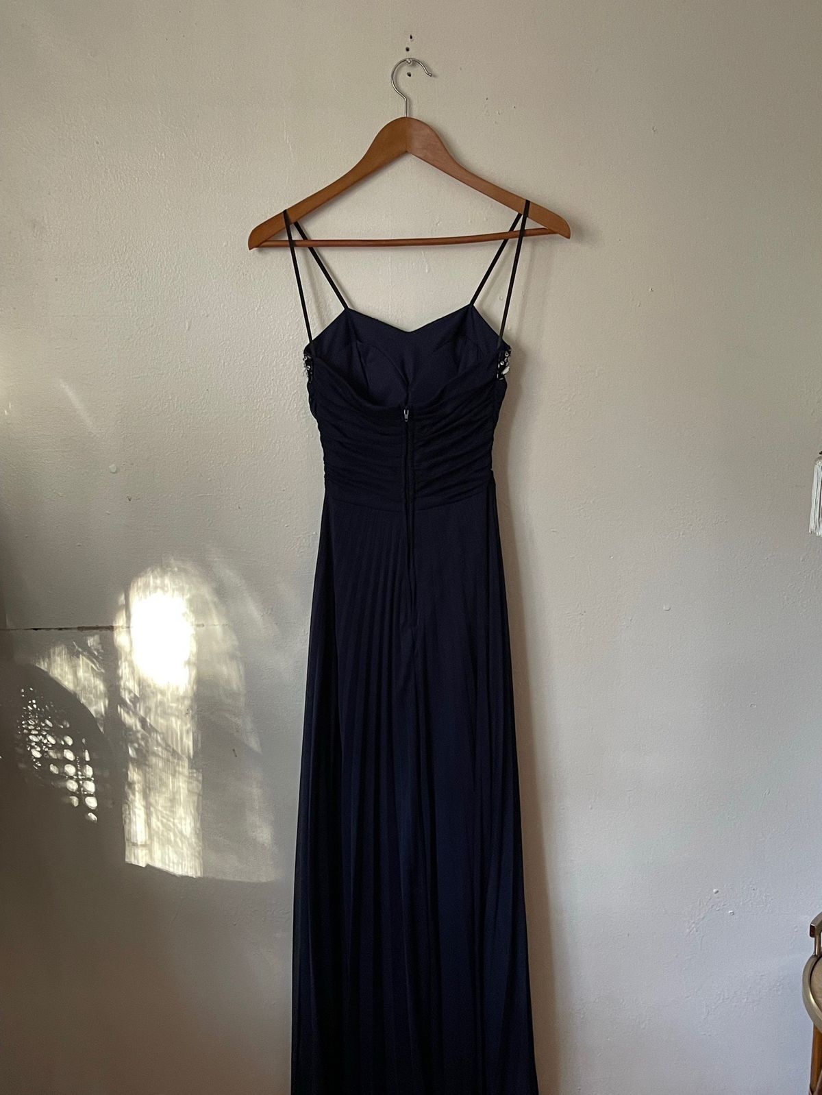 B. Darlin Size 2 Prom Navy Blue Floor Length Maxi on Queenly