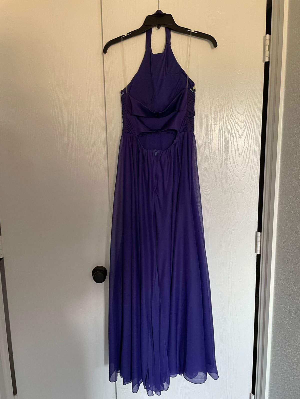 Size 4 Sequined Blue Floor Length Maxi on Queenly