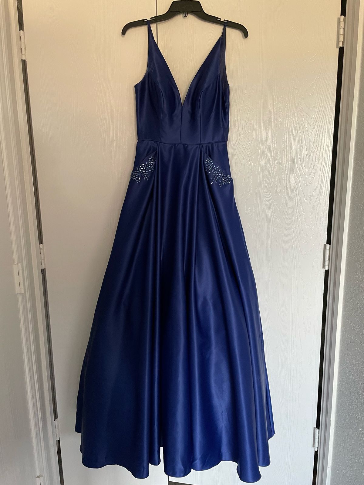 Blondie Nites Size 2 Sequined Royal Blue Ball Gown on Queenly