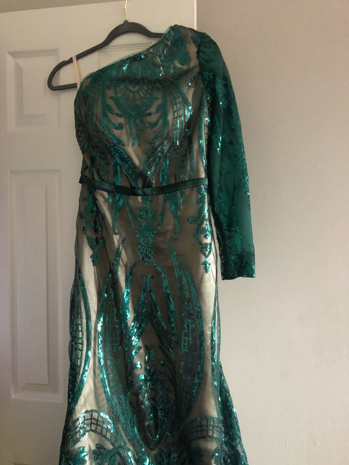 Size 6 Pageant Green Floor Length Maxi on Queenly