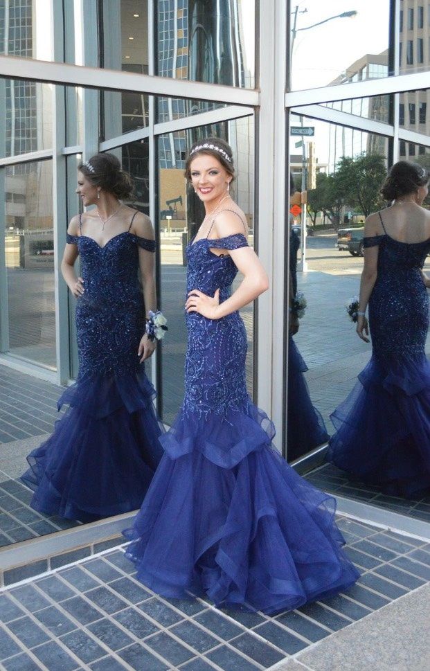 Cinderella Size 4 Navy Blue Mermaid Dress on Queenly