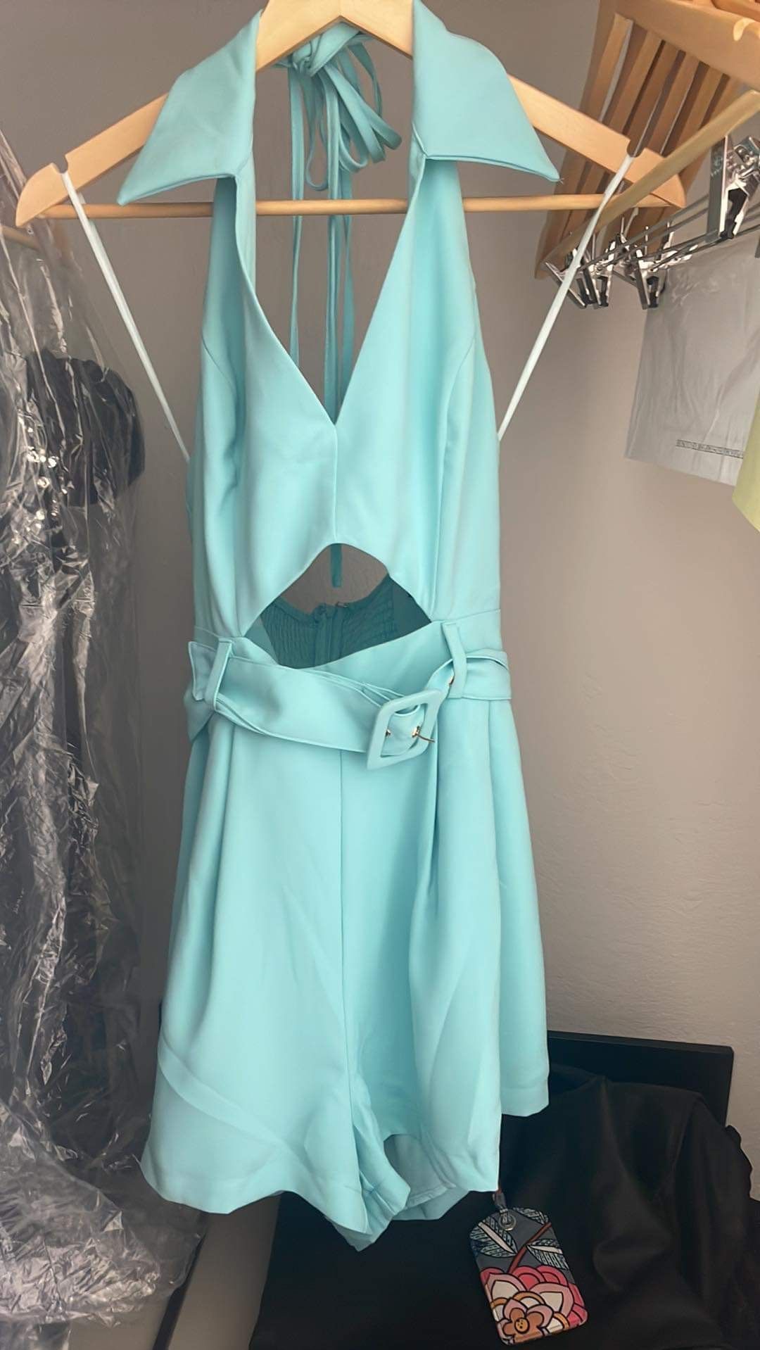 Do+BE Size 6 Homecoming Turquoise Blue Formal Jumpsuit on Queenly