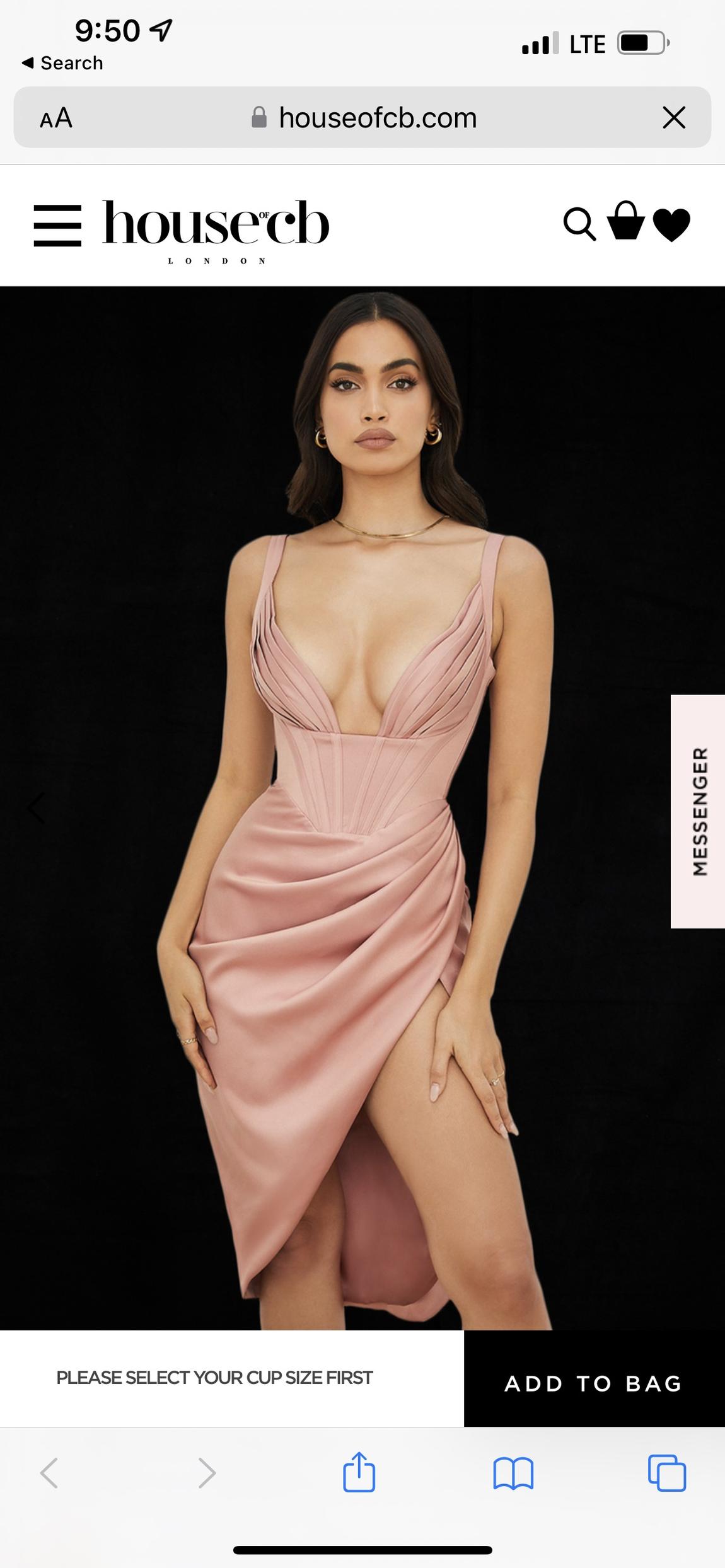 House of CB Size 2 Homecoming Satin Light Pink Side Slit Dress on Queenly