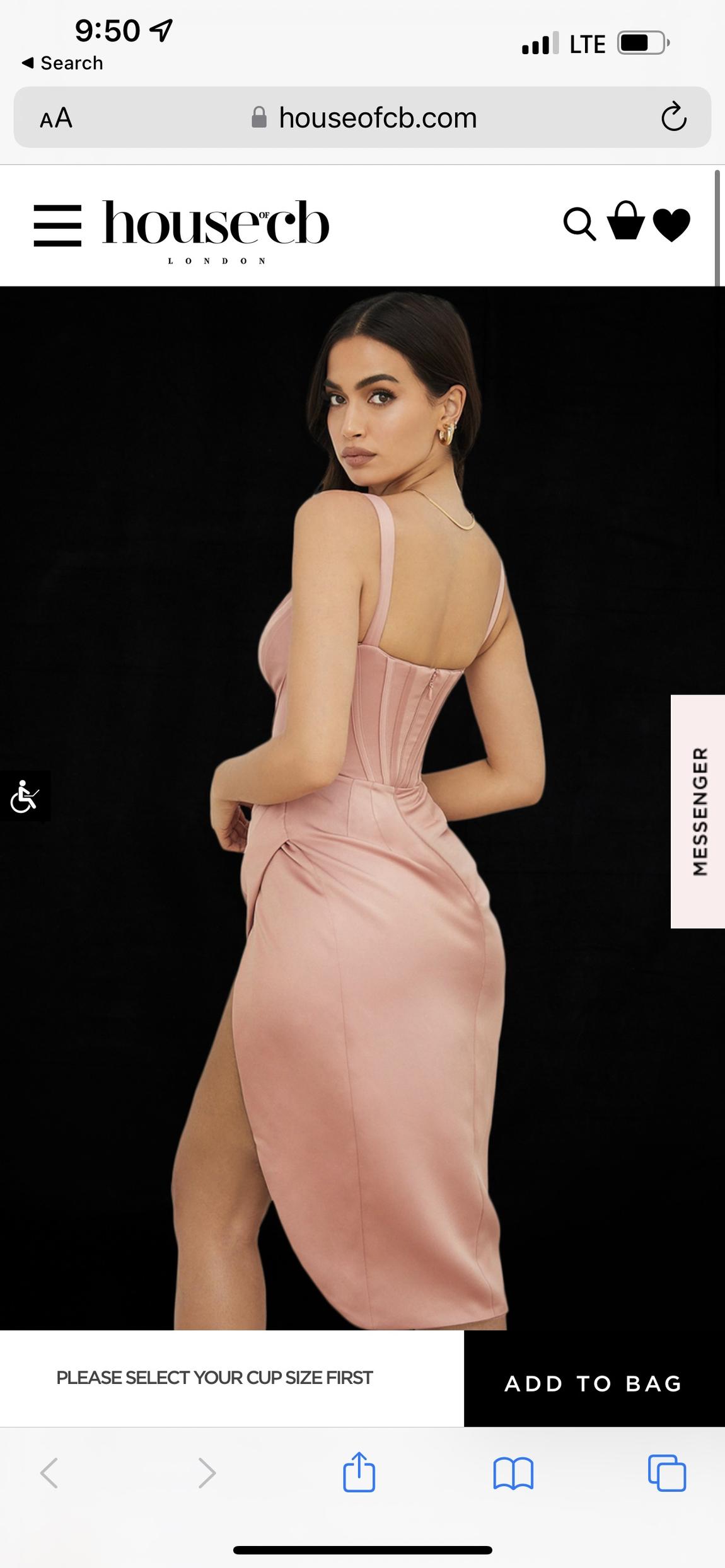 House of CB Size 2 Homecoming Satin Light Pink Side Slit Dress on Queenly