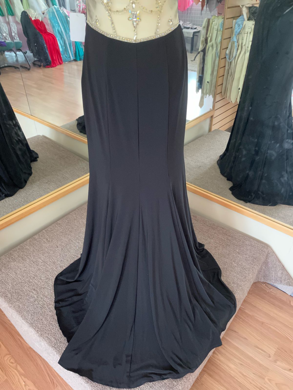 Envious Couture Size 10 Prom Sheer Black Floor Length Maxi on Queenly