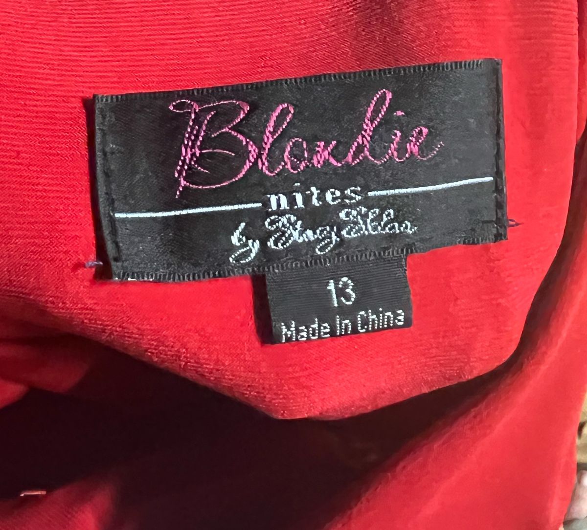 Blondie Nites Size 12 Pageant Halter Red A-line Dress on Queenly