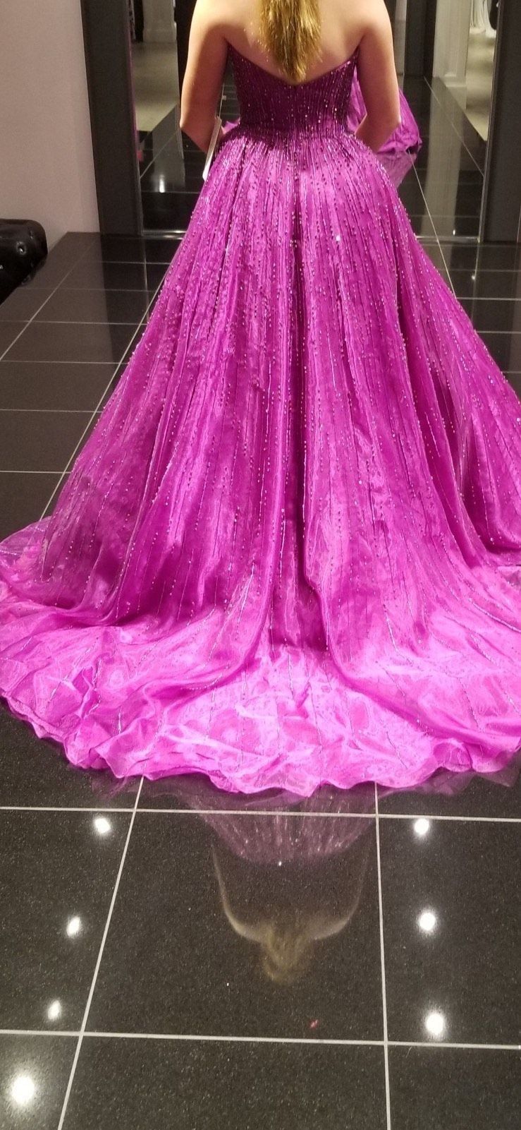 Jovani Size 4 Prom Strapless Purple Ball Gown on Queenly