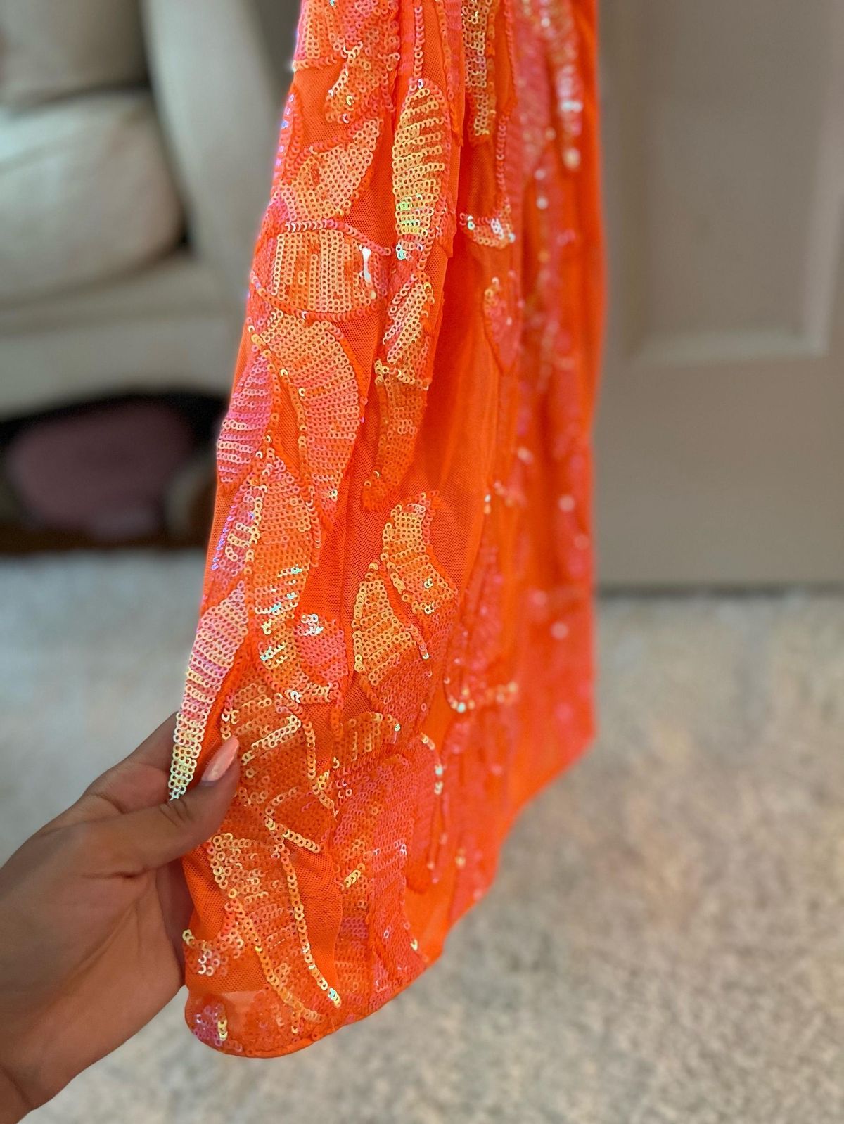Jovani Size 0 Homecoming Plunge Orange Cocktail Dress on Queenly