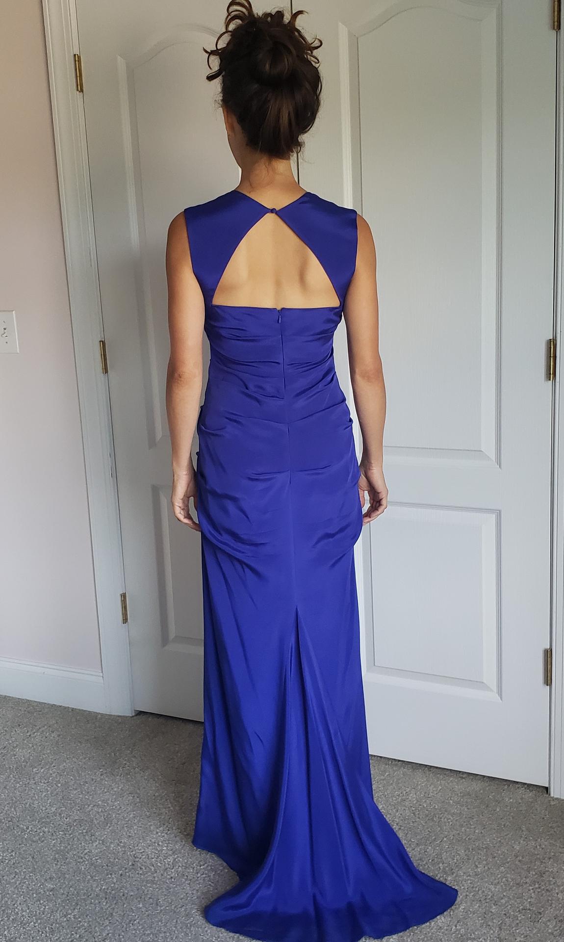 Nicole Miller Size 6 Royal Blue Dress With Train on Queenly