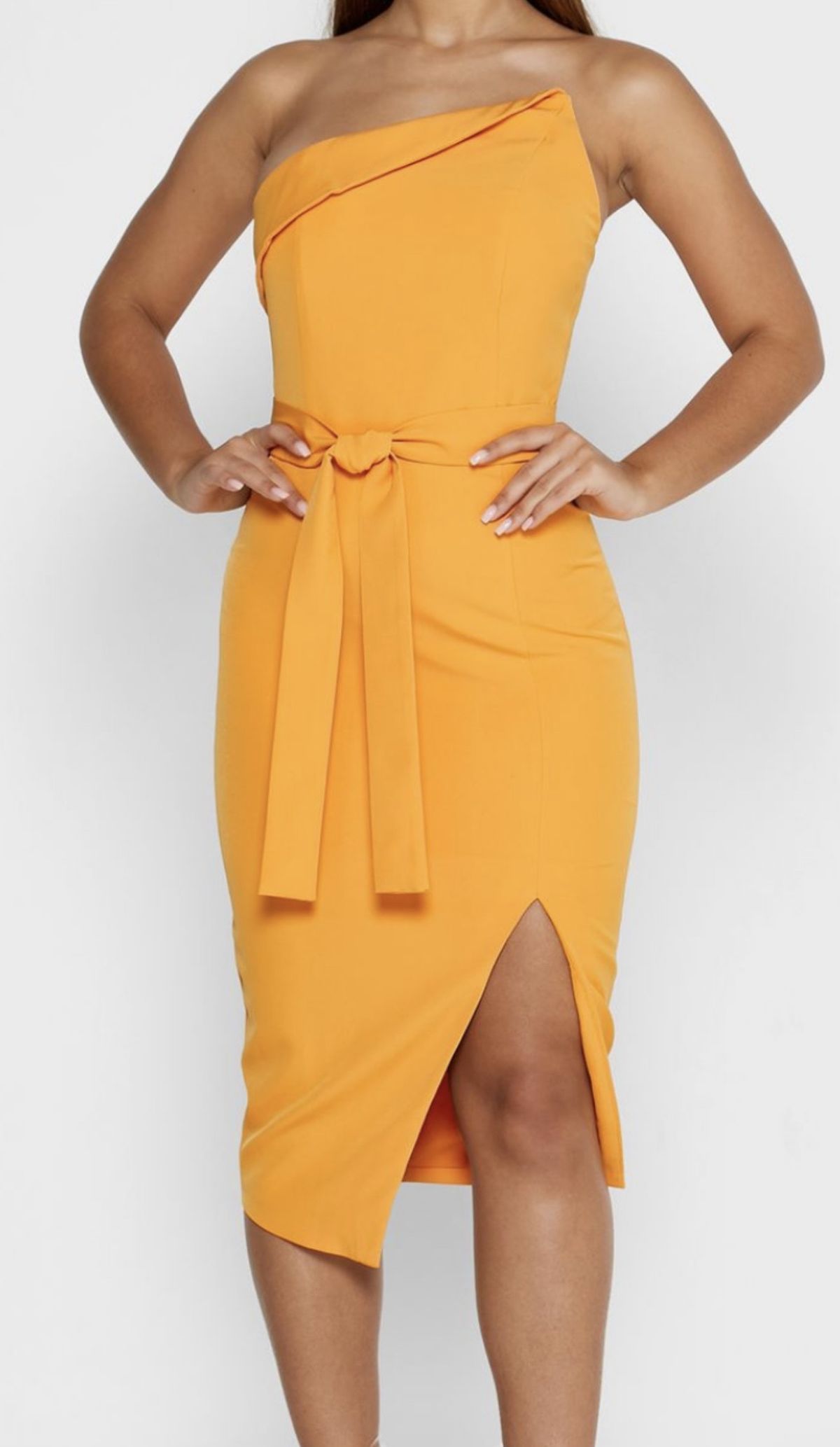 Lavish Alice Size 6 Strapless Orange Cocktail Dress on Queenly