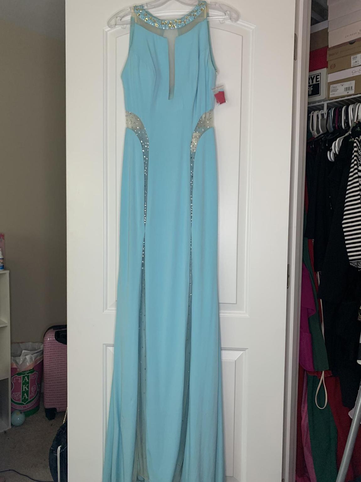 Size 2 Prom Light Blue Floor Length Maxi on Queenly