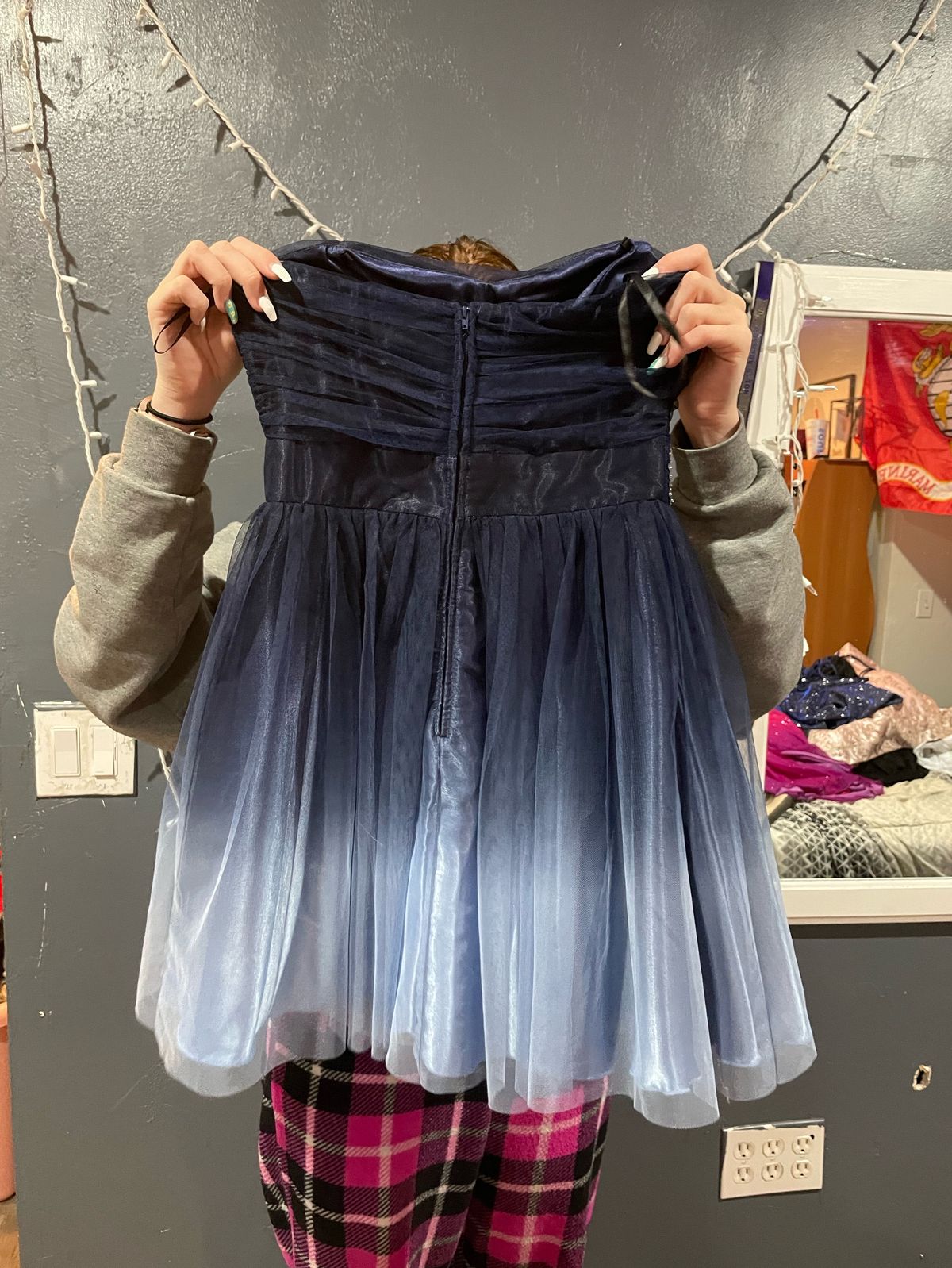 Size 6 Homecoming Strapless Blue Cocktail Dress on Queenly