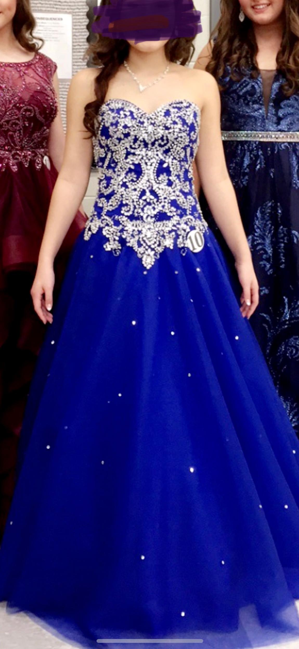Size 4 Pageant Blue Ball Gown on Queenly