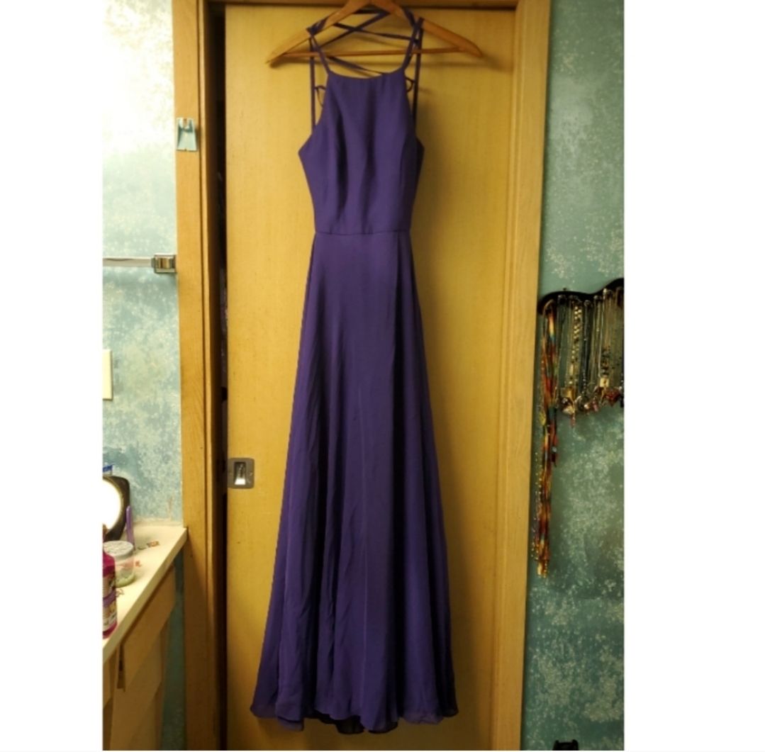 JJ's House Size 8 Bridesmaid Purple Side Slit Dress on Queenly