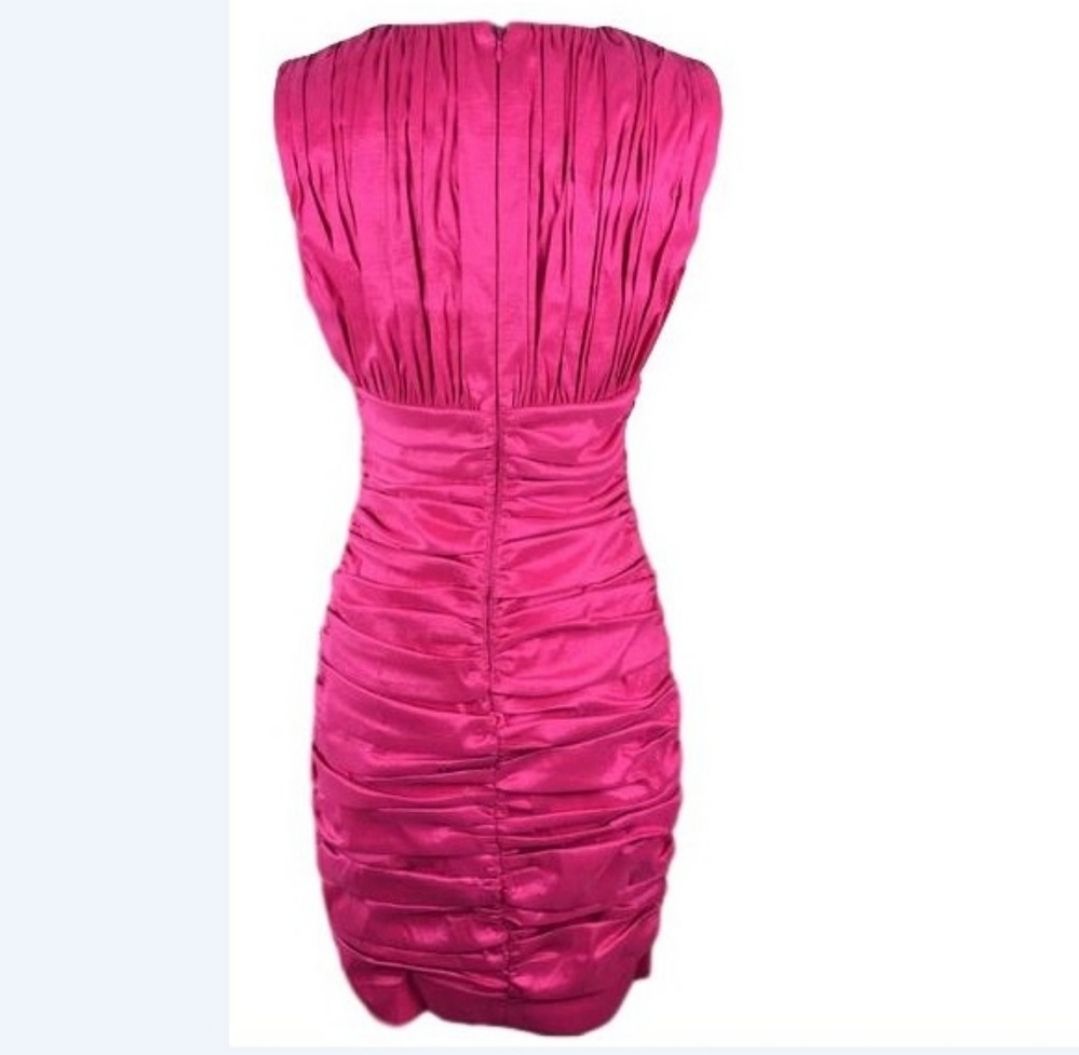 Calvin Klein Plus Size 16 Homecoming Satin Hot Pink Cocktail Dress on Queenly