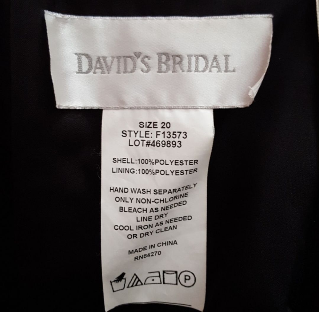 David's Bridal Plus Size 20 Strapless Satin Black A-line Dress on Queenly