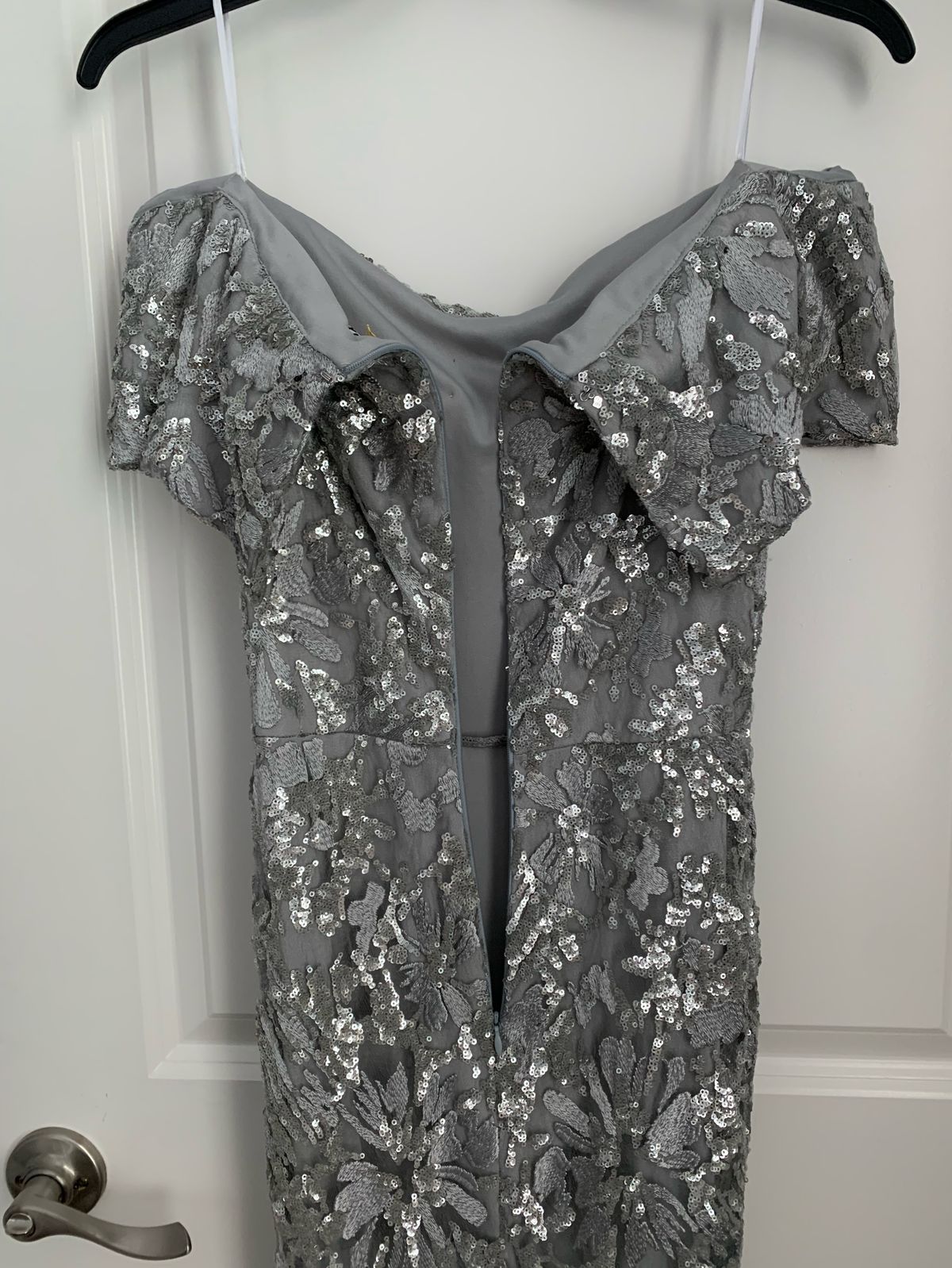 Nicole Bakti Size 2 Sequined Silver Mermaid Dress on Queenly