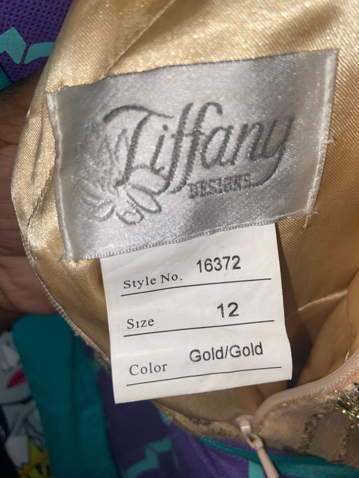 Tiffany Designs Size 12 Prom Gold Ball Gown on Queenly