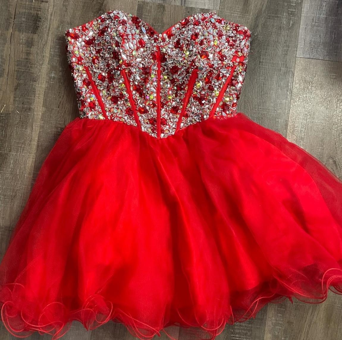 Size 4 Homecoming Red A-line Dress on Queenly