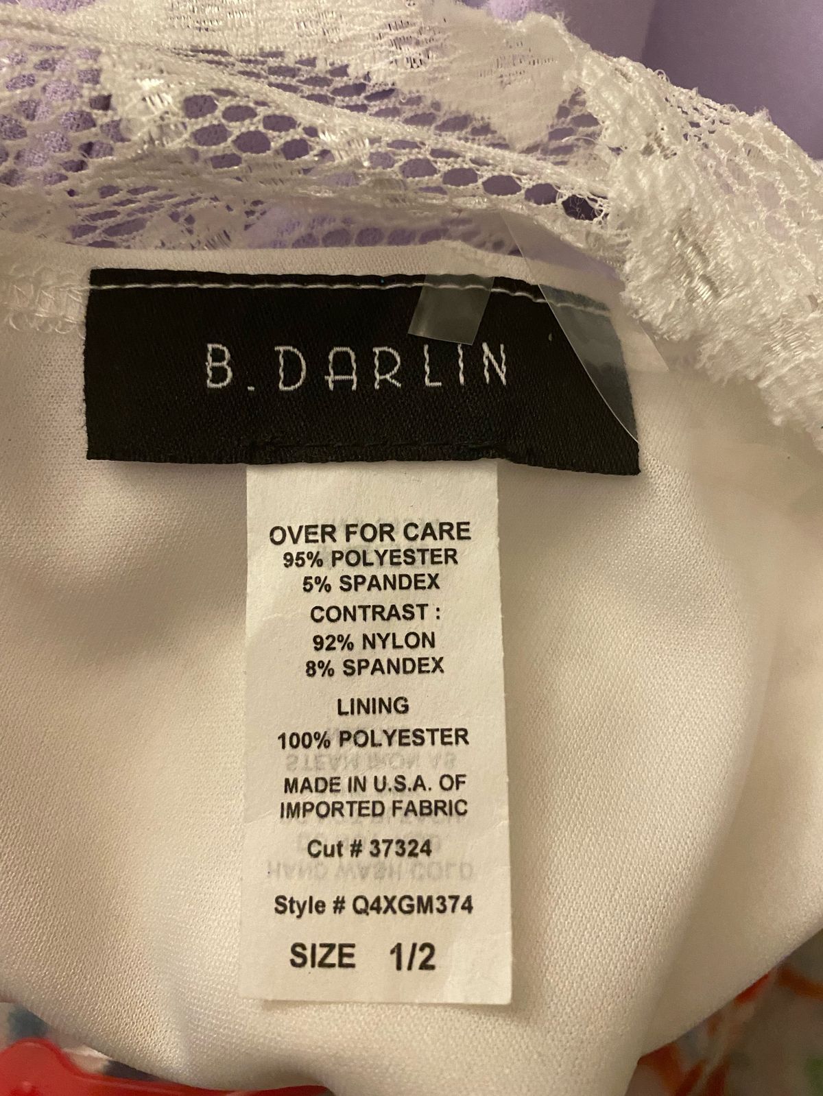 B. Darlin Girls Size 2 Long Sleeve Lace Purple A-line Dress on Queenly
