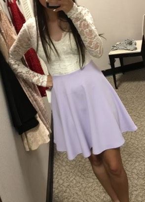 B. Darlin Girls Size 2 Long Sleeve Lace Purple A-line Dress on Queenly