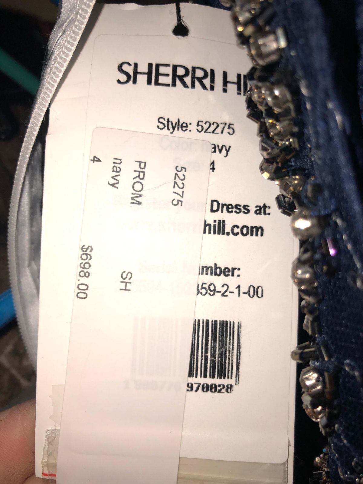 Sherri Hill Size 4 Prom Halter Velvet Navy Blue Floor Length Maxi on Queenly