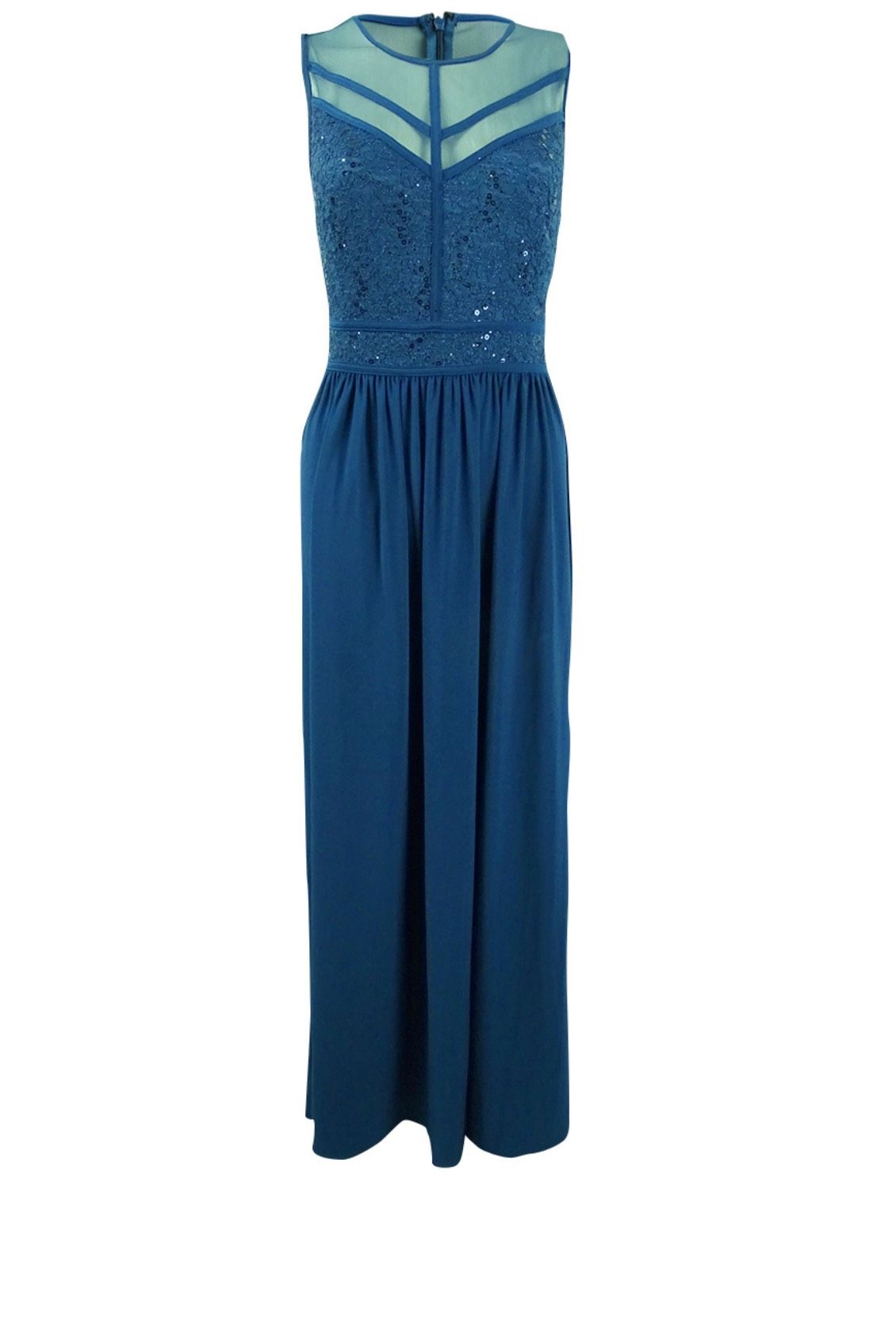 Size 4 Wedding Guest Blue Floor Length Maxi on Queenly