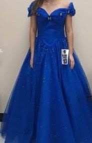 Size 0 Off The Shoulder Blue Ball Gown on Queenly