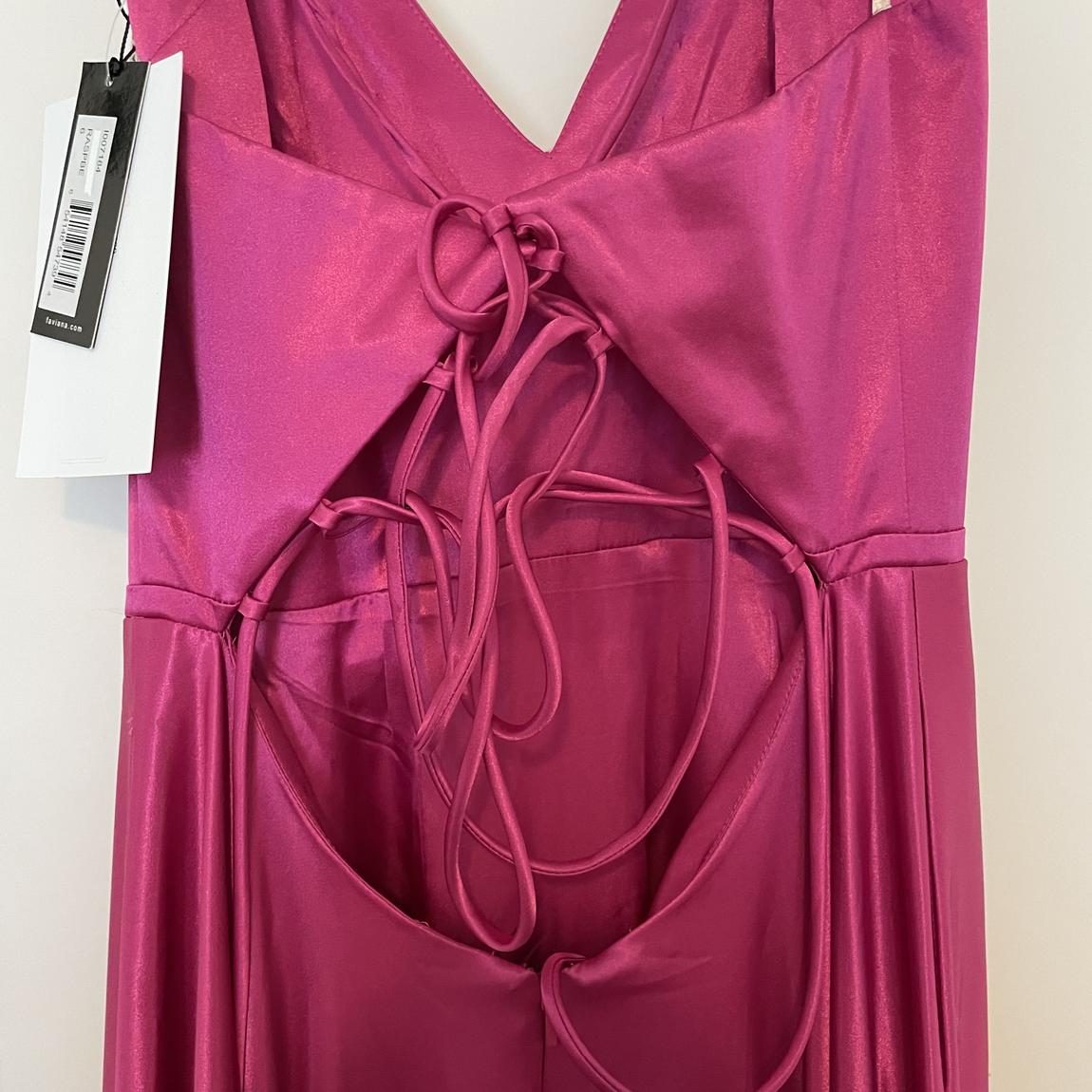 Faviana Size 6 Bridesmaid Satin Hot Pink A-line Dress on Queenly