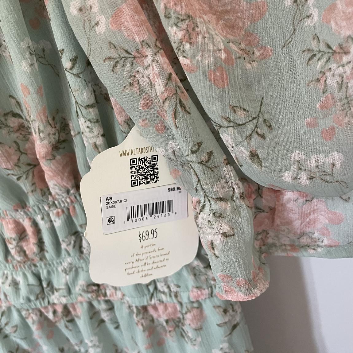 Size 6 Floral Green A-line Dress on Queenly