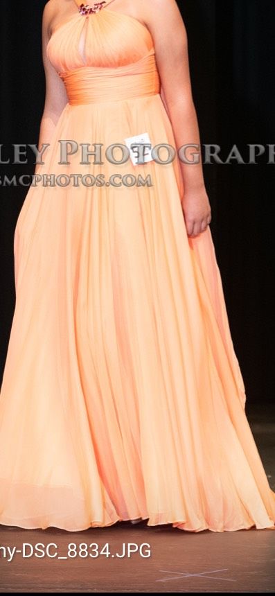 Sherri Hill Size 8 Prom Halter Sequined Orange Dress With Train on Queenly