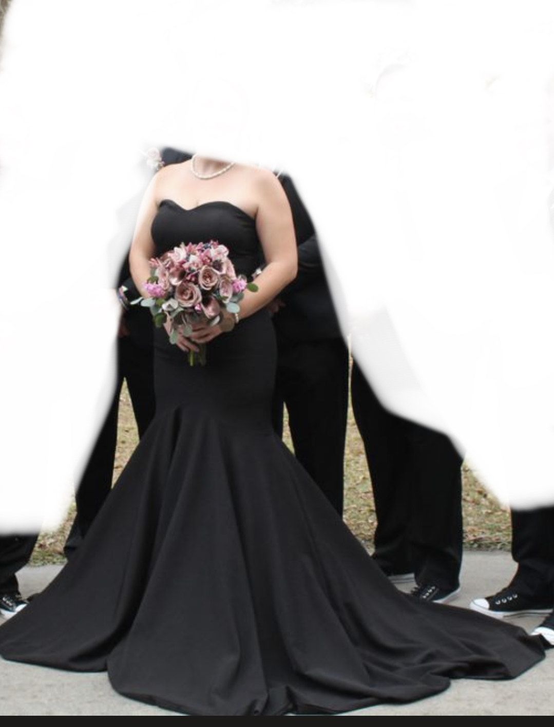 Size 12 Bridesmaid Strapless Black Mermaid Dress on Queenly